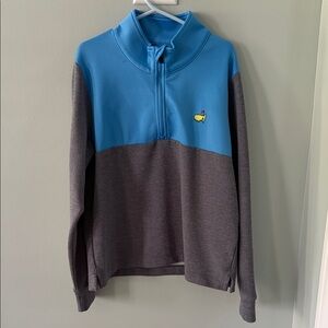 Masters Two-Tone Quarter-Zip Pullover Blue & Gray
